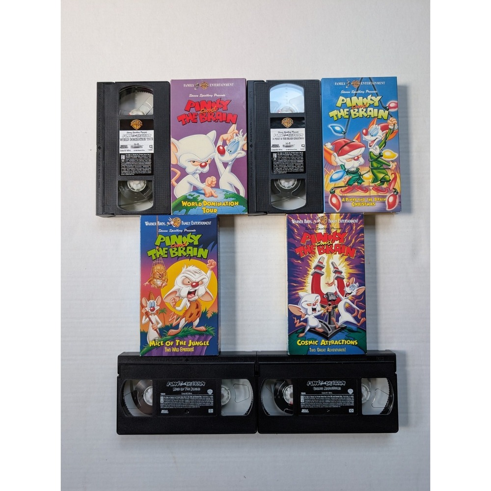 Pinky and the Brain VHS Lot of 4 Vintage Nickelodeon Tested Working